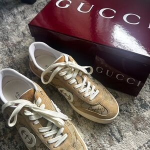 Gucci Beige/Tan GG Canvas Ace Sneakers